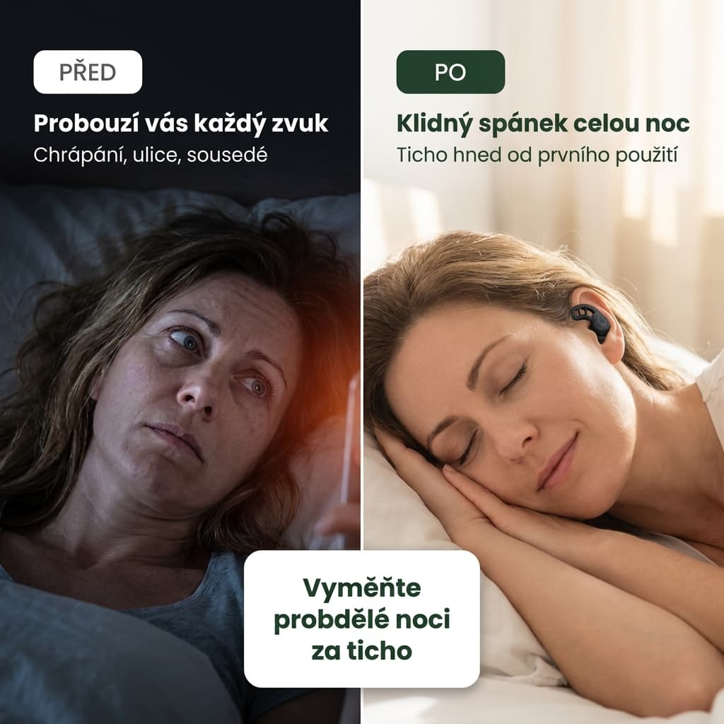 Špunty do uší na spaní před a po – klidný spánek celou noc bez hluku